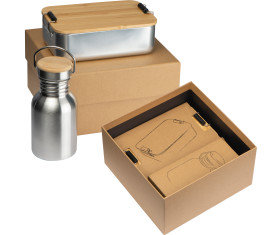 Gift set with drinking bottle and lunch box Québec